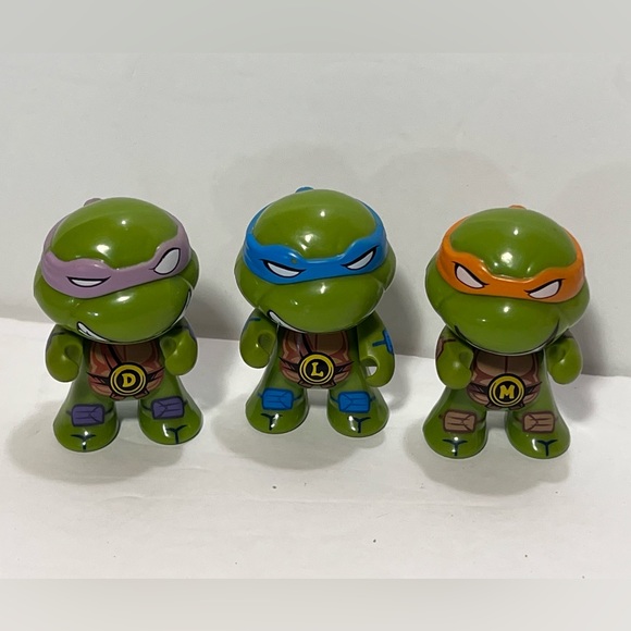 Kidrobot Teenage Mutant Ninja Turtles Ooze Action Figures only lot of 3 - Picture 1 of 11